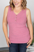 Load image into Gallery viewer, Addison Henley Tank - Heathered Raspberry