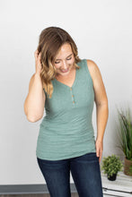 Load image into Gallery viewer, Addison Henley Tank - Heathered Sage