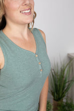 Load image into Gallery viewer, Addison Henley Tank - Heathered Sage