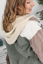 Load image into Gallery viewer, Hooded Colorblock Corduroy Jacket