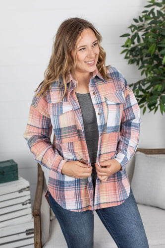 Becca Plaid Shacket - Sunset Shades