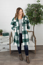 Load image into Gallery viewer, Long Plaid Shacket - Green Mix