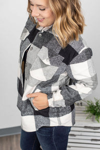 Holly Plaid Shacket - Black and White