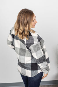 Holly Plaid Shacket - Black and White