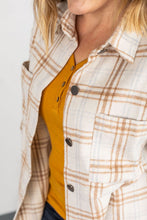 Load image into Gallery viewer, Dolly Long Plaid Shacket  - Camel and Cream