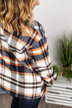 Load image into Gallery viewer, Molly Plaid Shacket - Navy, Brown, and Orange