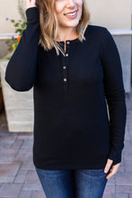 Load image into Gallery viewer, Harper Long Sleeve Henley - Black