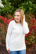 Load image into Gallery viewer, Harper Long Sleeve Henley - White