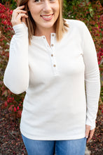 Load image into Gallery viewer, Harper Long Sleeve Henley - White