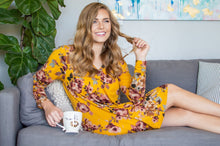 Load image into Gallery viewer, Mustard Floral Lounge Dress