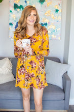 Load image into Gallery viewer, Mustard Floral Lounge Dress