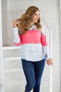 Wish You Were Here Color Block Top