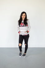 Load image into Gallery viewer, Striped Floral Crew Neck