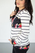 Load image into Gallery viewer, Striped Floral Crew Neck