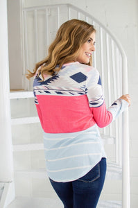 Wish You Were Here Color Block Top