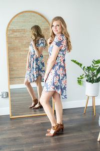 Navy Floral Dress