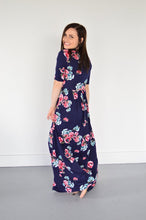 Load image into Gallery viewer, Navy Floral Maxi with Nursing Option