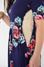 Load image into Gallery viewer, Navy Floral Maxi with Nursing Option