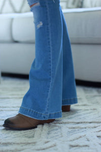 Flare Jeans | Button Fly Light  Wash