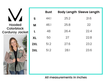 Load image into Gallery viewer, Hooded Colorblock Corduroy Jacket