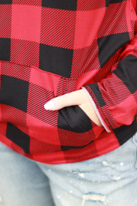 Sadie Kangaroo Top | Red Buffalo Plaid