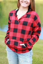 Load image into Gallery viewer, Sadie Kangaroo Top | Red Buffalo Plaid