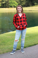 Load image into Gallery viewer, Sadie Kangaroo Top | Red Buffalo Plaid