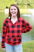 Load image into Gallery viewer, Sadie Kangaroo Top | Red Buffalo Plaid