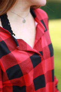 Sadie Kangaroo Top | Red Buffalo Plaid