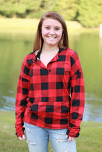 Load image into Gallery viewer, Sadie Kangaroo Top | Red Buffalo Plaid