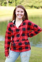 Load image into Gallery viewer, Sadie Kangaroo Top | Red Buffalo Plaid