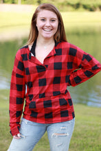 Load image into Gallery viewer, Sadie Kangaroo Top | Red Buffalo Plaid