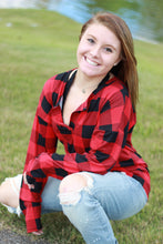 Load image into Gallery viewer, Sadie Kangaroo Top | Red Buffalo Plaid
