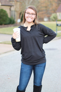 Sadie Kangaroo Top | Black