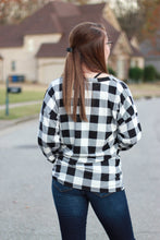 Load image into Gallery viewer, Sadie Kangaroo Top | Black and White Buffalo Plaid
