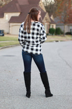 Load image into Gallery viewer, Sadie Kangaroo Top | Black and White Buffalo Plaid