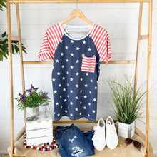 Load image into Gallery viewer, Stars and Stripes Pocket Tee