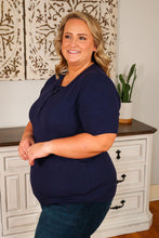 Load image into Gallery viewer, Brinley Button Top - Navy