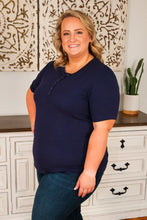 Load image into Gallery viewer, Brinley Button Top - Navy