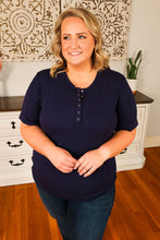 Load image into Gallery viewer, Brinley Button Top - Navy