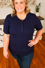 Load image into Gallery viewer, Brinley Button Top - Navy