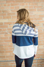 Load image into Gallery viewer, Striped Hoodie | Navy and White