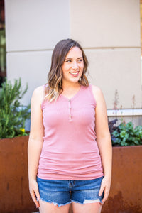Addison Henley Tank - Rose