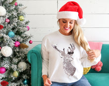 Load image into Gallery viewer, Sequin Reindeer Crewneck Sweatshirt