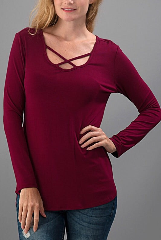 BLACK Crisscross Shirt