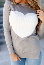 Load image into Gallery viewer, Cable Knit Heart Sweater