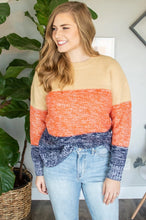 Load image into Gallery viewer, Color Block Knit Sweater | Navy