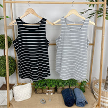 Load image into Gallery viewer, Tiffany Tank - Black with White Stripes