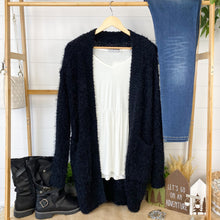 Load image into Gallery viewer, Fuzzy Cardigan - Classic Black