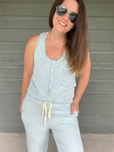 Load image into Gallery viewer, California Dreaming Chambray Jumpsuit